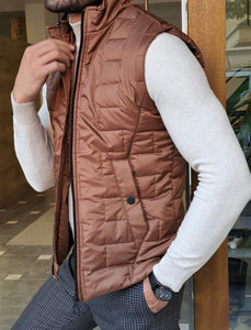 Forenzax Camel Slim Fit Puffer Jacket-baagr.myshopify.com-Jacket-BOJONI