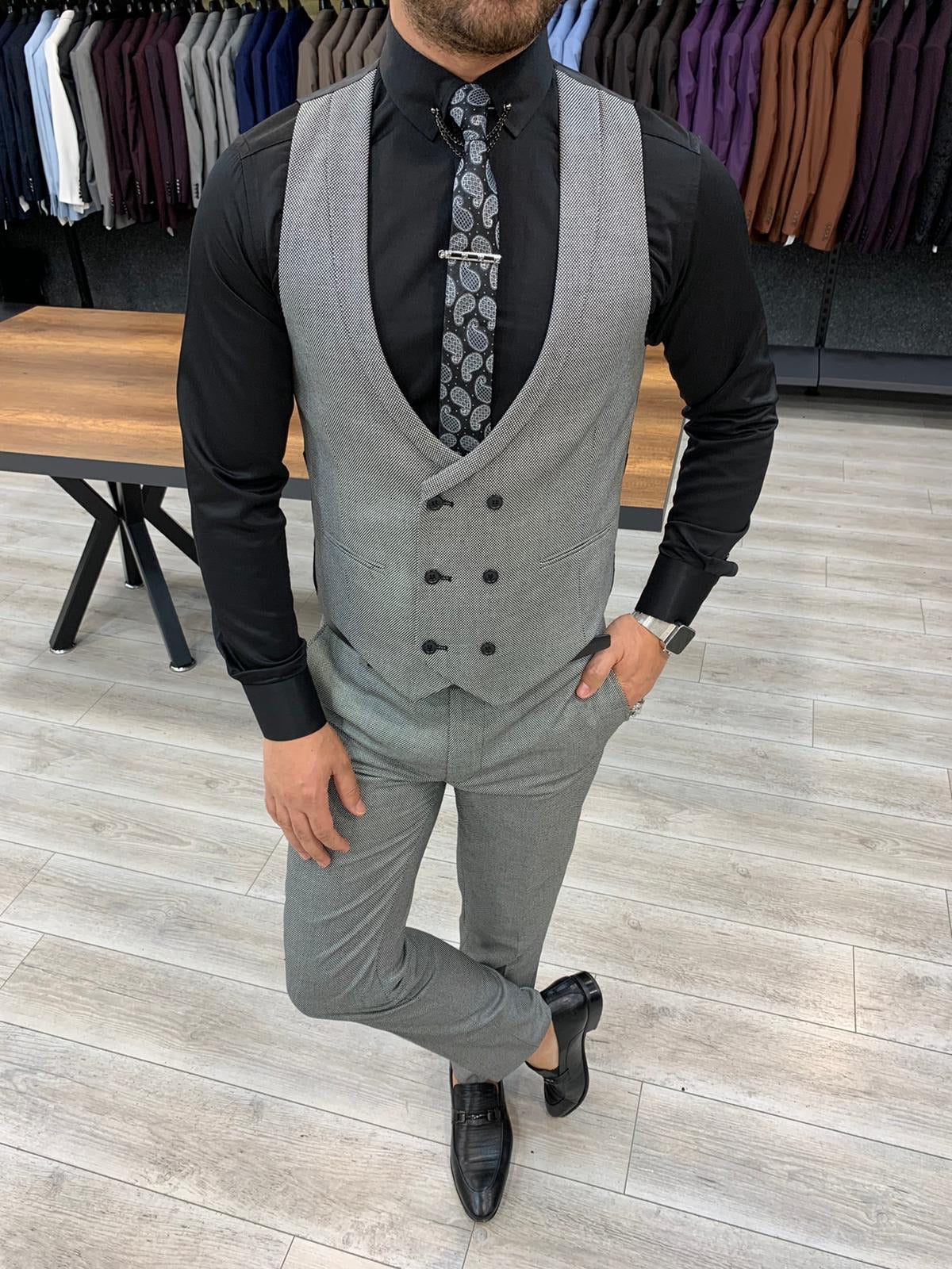 Verona Gray Slim Fit Wool Suit-baagr.myshopify.com-1-BOJONI