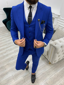 Lambrusco Blue Slim Fit Peak Lapel Striped Suit-baagr.myshopify.com-1-BOJONI