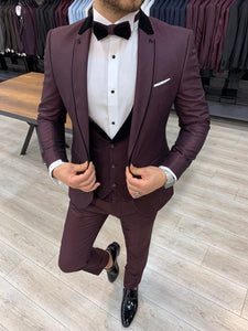 Arezzo Claret Red  Slim Fit Tuxedo-baagr.myshopify.com-1-BOJONI