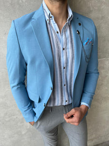 Bojoni Fremont Sky Blue Slim Fit  Blazer