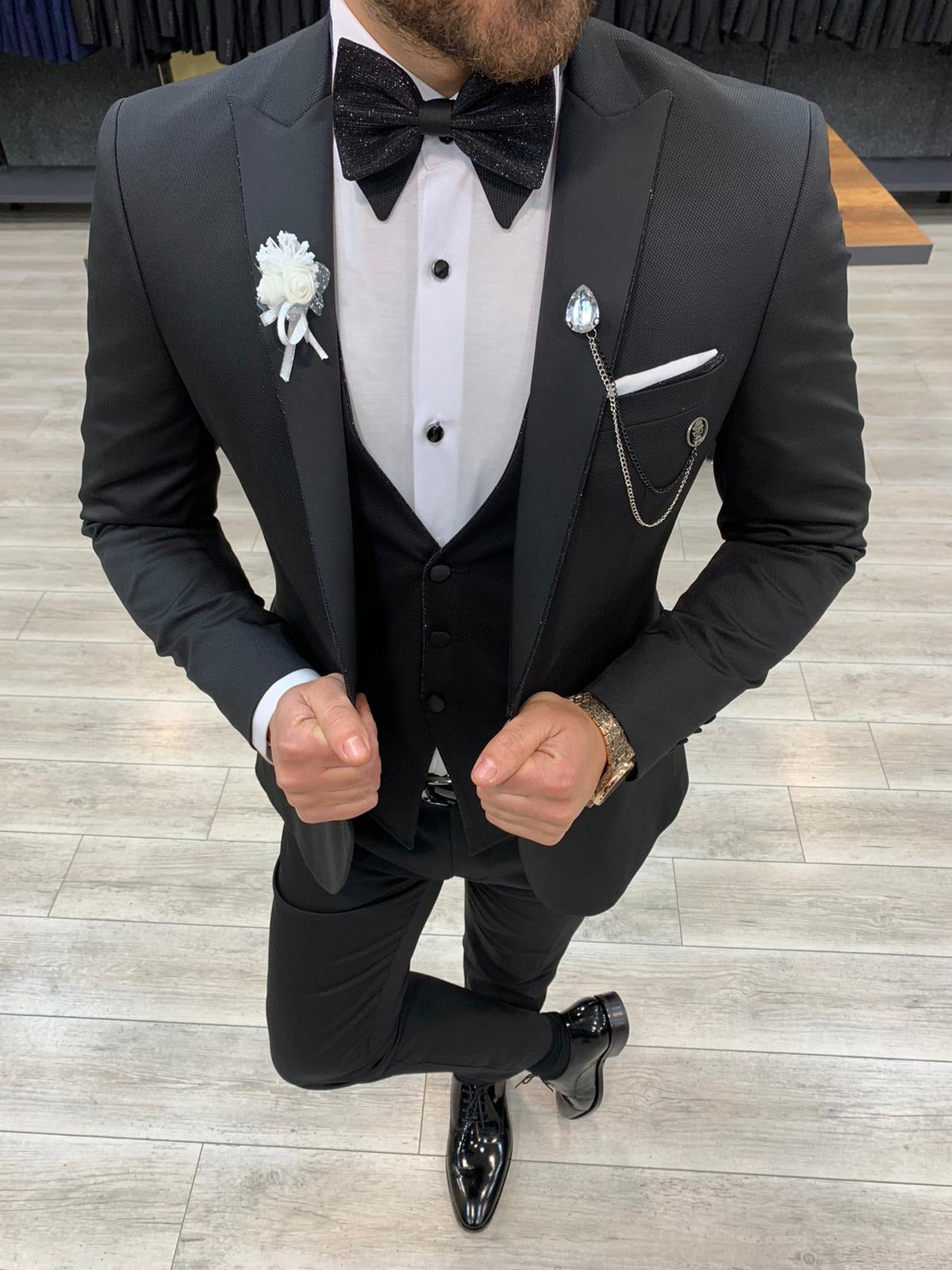 Catani Black Slim Fit Tuxedo #6-baagr.myshopify.com-1-BOJONI