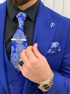 Bojoni Monte Sax Blue Slim Fit Suit
