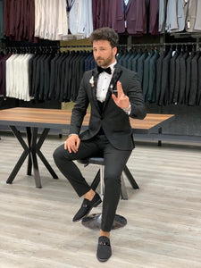 Trivio Black Velvet Slim Fit Tuxedo-baagr.myshopify.com-1-BOJONI