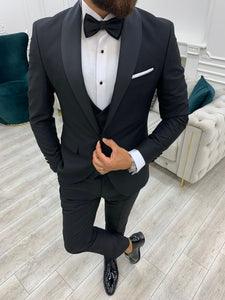 Fettachi Black Slim Fit Shawl Lapel Tuxedo-baagr.myshopify.com-1-BOJONI