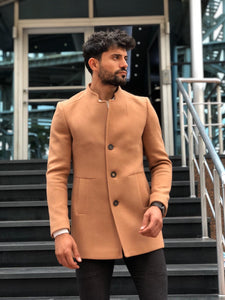 Slim-Fit Wool Coat Camel-baagr.myshopify.com-Jacket-BOJONI