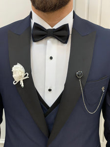 Bojoni Tishko Navy  Slim Fit Tuxedo