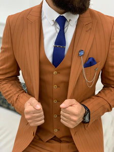 Lambrusco Tan Slim Fit Peak Lapel Striped Suit-baagr.myshopify.com-1-BOJONI