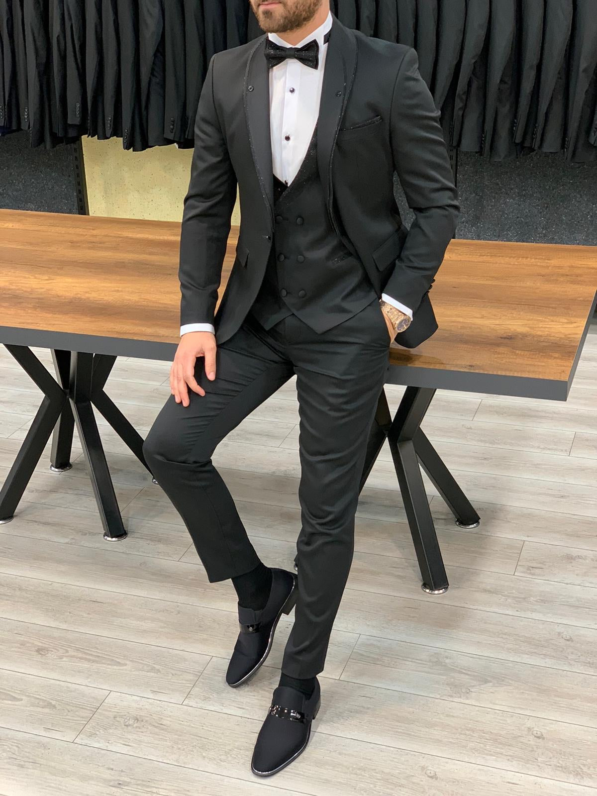 Catani Black Slim Fit Tuxedo #1-baagr.myshopify.com-1-BOJONI