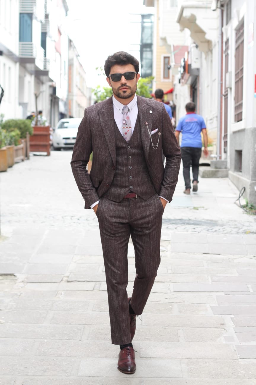 Slim-Fit Patterned Suit Vest Claretred-baagr.myshopify.com-suit-BOJONI