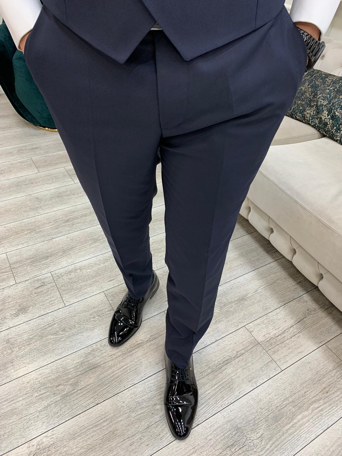 Bojoni Tishko Navy  Slim Fit Tuxedo