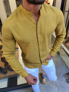 Madison Yellow Slim Fit Cotton Shirt-baagr.myshopify.com-Shirt-BOJONI
