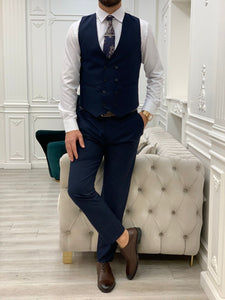 Bojoni Monte Navy Blue  Slim Fit Suit