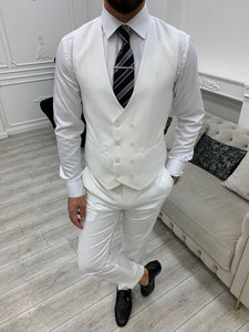 Bojoni Monte White  Slim Fit Suit