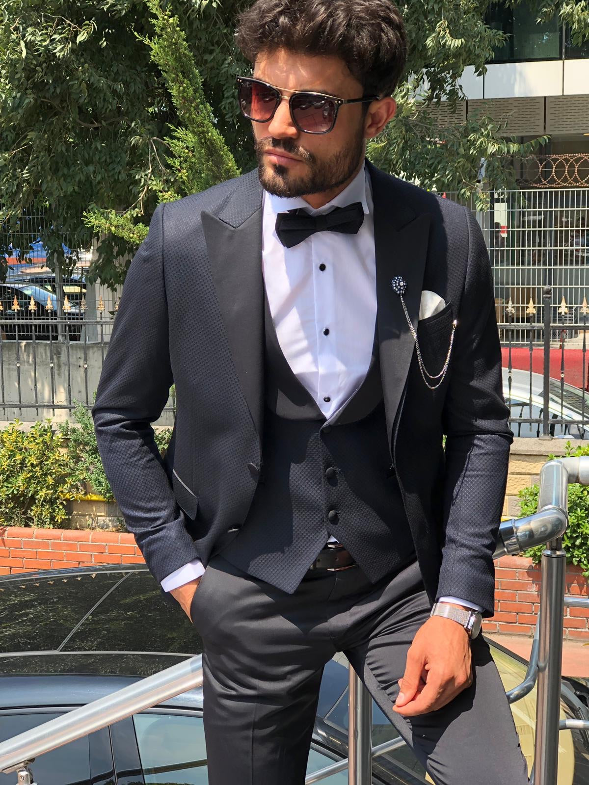 Cristian Slim-Fit Tuxedo Suit Vest Dark Blue-baagr.myshopify.com-suit-BOJONI