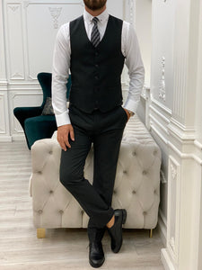 Bojoni Frento Black Slim Fit Suit