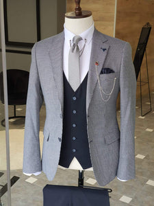 Boston Navy Blue Slim Fit Notch Lapel Suit-baagr.myshopify.com-suit-BOJONI