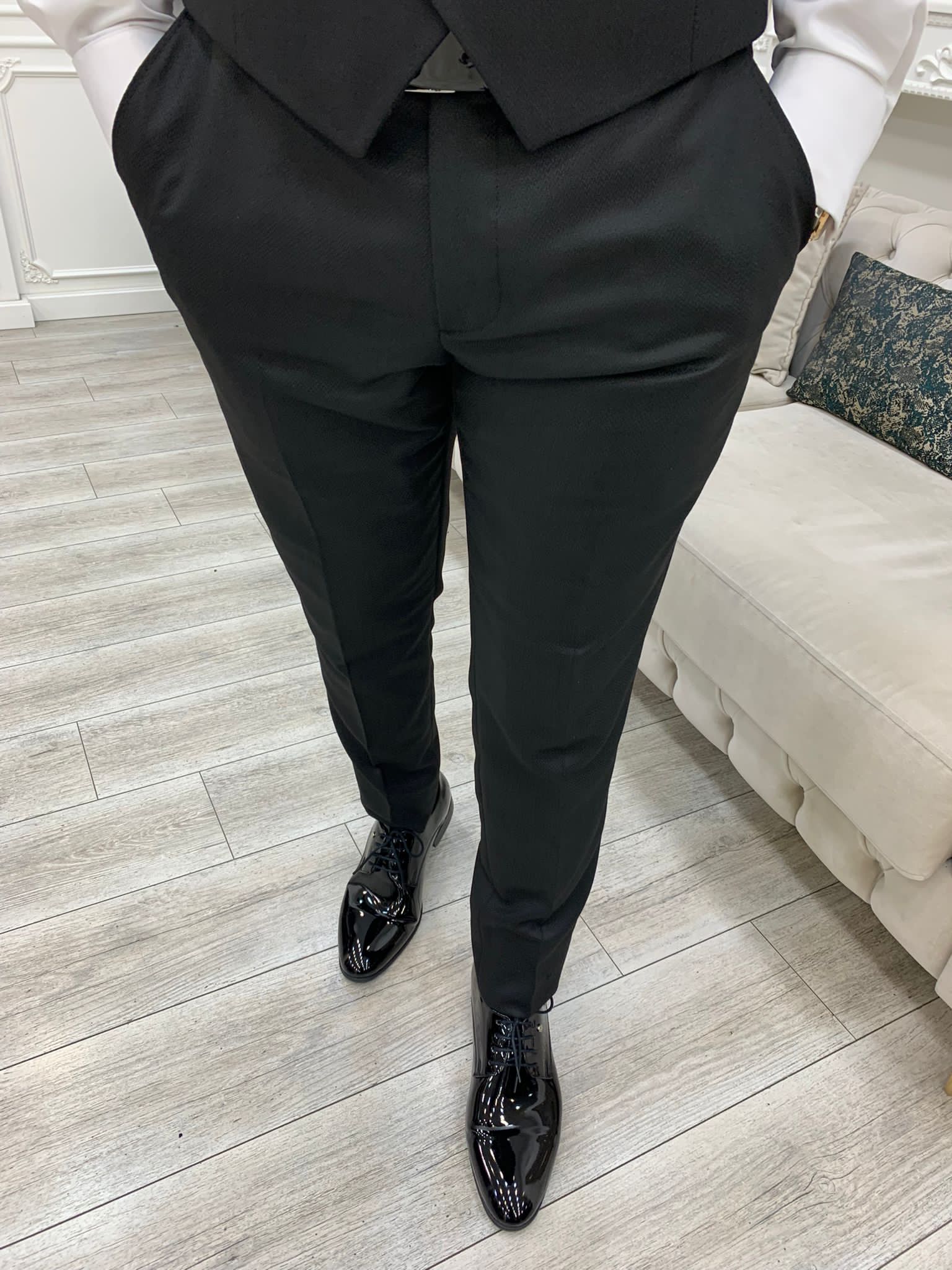 Bojoni Valencia Black Shawl Velvet Collar Slim Fit Tuxedo