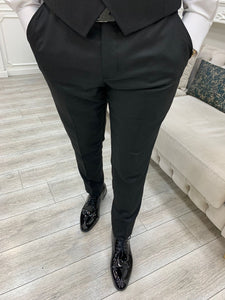 Bojoni Valencia Black Shawl Velvet Collar Slim Fit Tuxedo