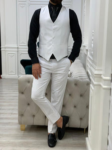 Vince White Slim Fit Peak Lapel Suit-baagr.myshopify.com-1-BOJONI