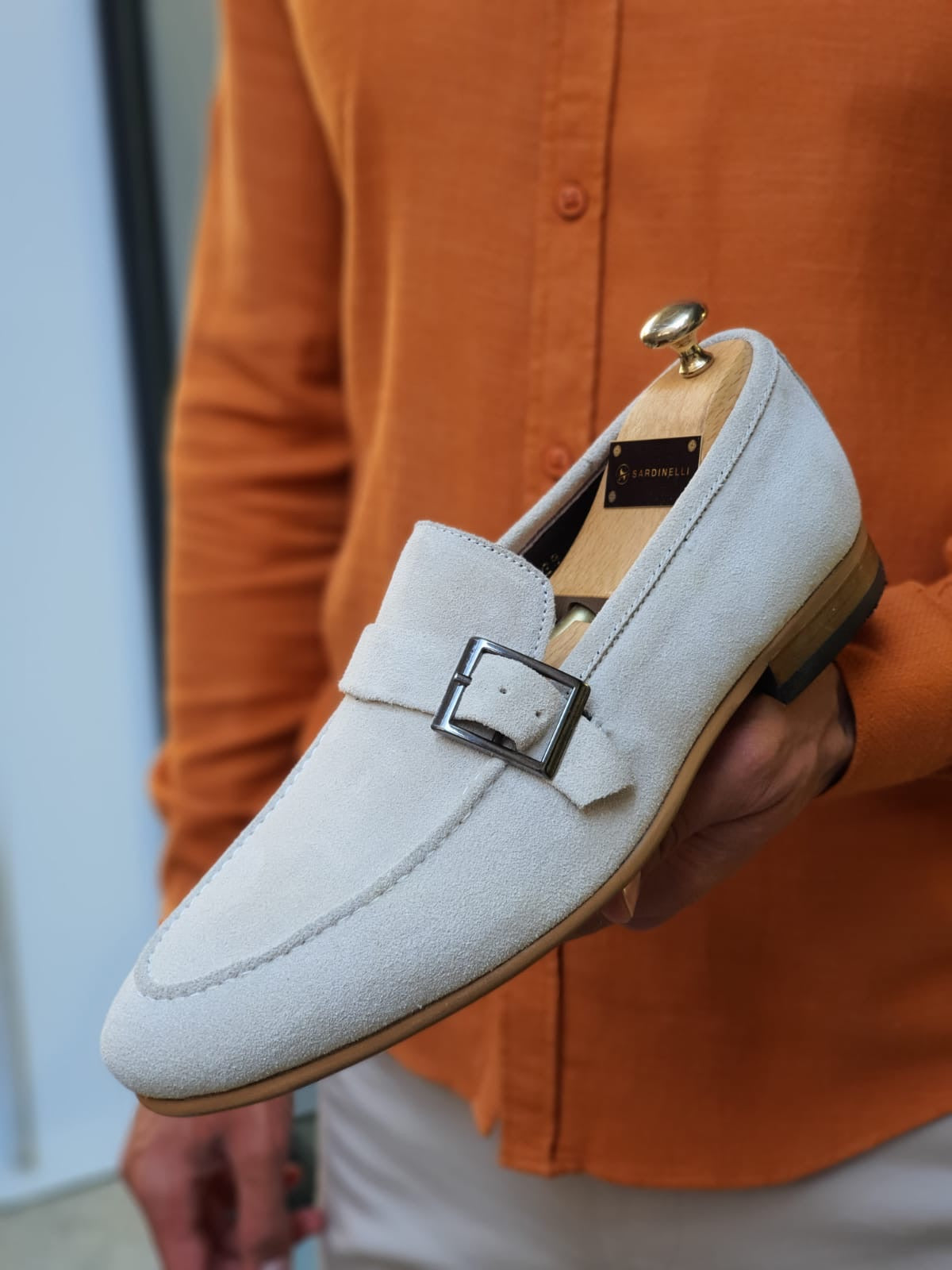 Henderson Beige Suede Buckle Loafers-baagr.myshopify.com-shoes2-BOJONI