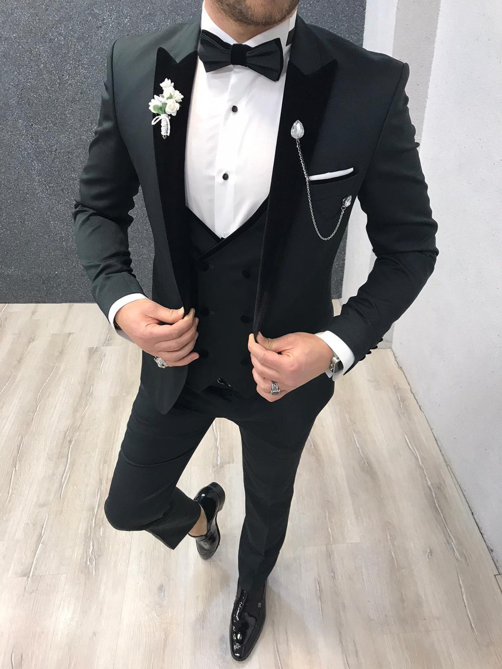 Napoli Dark Green Slim Fit  Tuxedo-baagr.myshopify.com-1-BOJONI