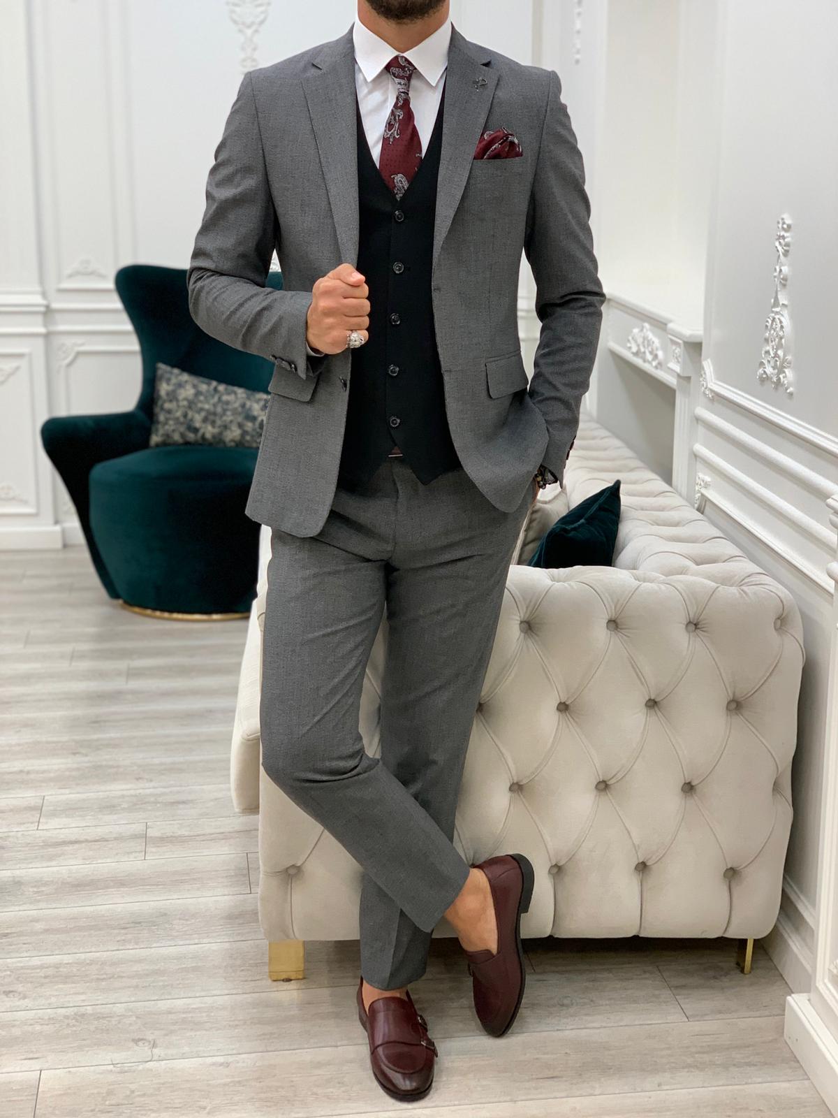 Bojoni Dayton Gray  Slim Fit Suit