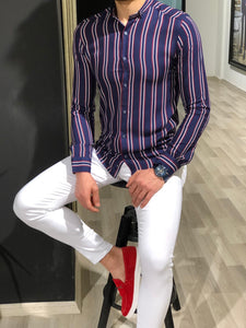 Benso Slim-Fit Striped Shirt (4 Colors)-baagr.myshopify.com-Shirt-BOJONI