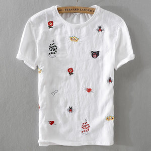 Contemporary Cartoon Linen T-Shirt II-baagr.myshopify.com-T-shirt-BOJONI