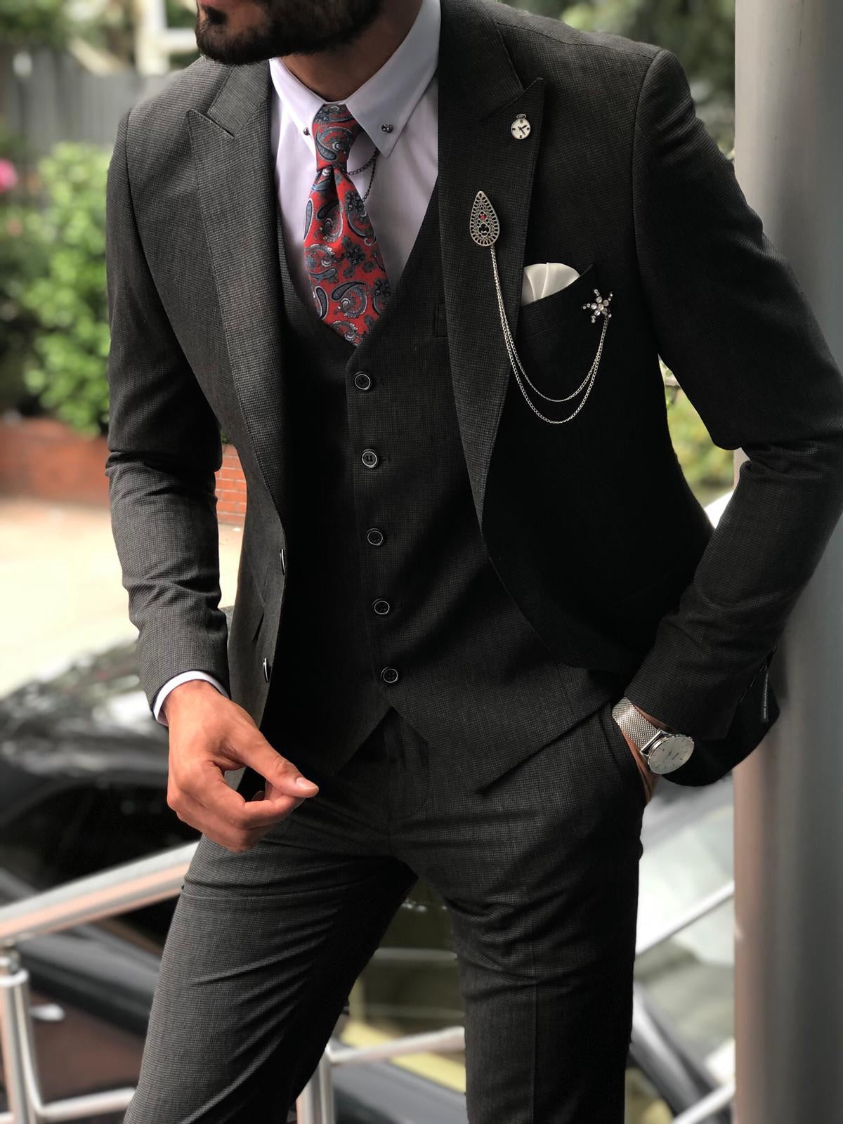 Pauli Slim-Fit  Suit Vest Black-baagr.myshopify.com-suit-BOJONI