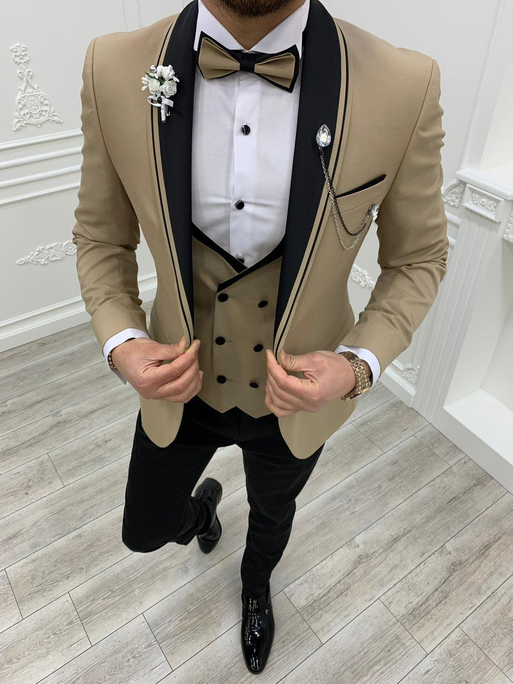 Napolia Royal Gold Slim Fit Tuxedo-baagr.myshopify.com-1-BOJONI