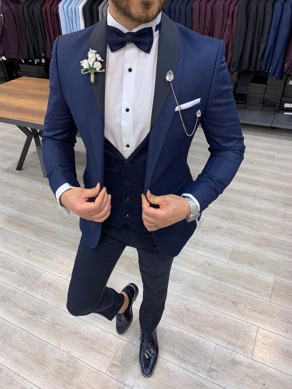 Balzano Navy Blue Slim Fit  Tuxedo-baagr.myshopify.com-1-BOJONI