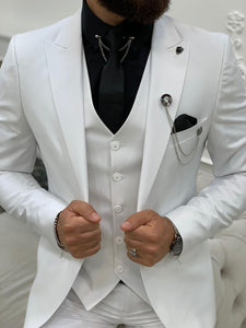 Vince White Slim Fit Peak Lapel Suit-baagr.myshopify.com-1-BOJONI