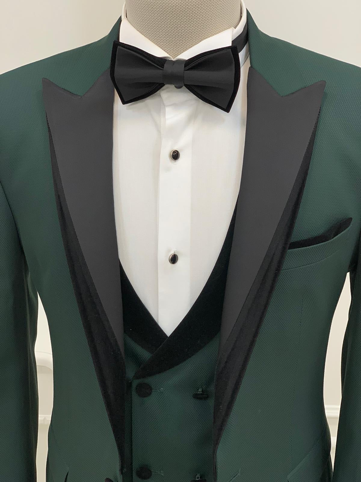 Partoni Royal Green Slim Fit Tuxedo-baagr.myshopify.com-1-BOJONI