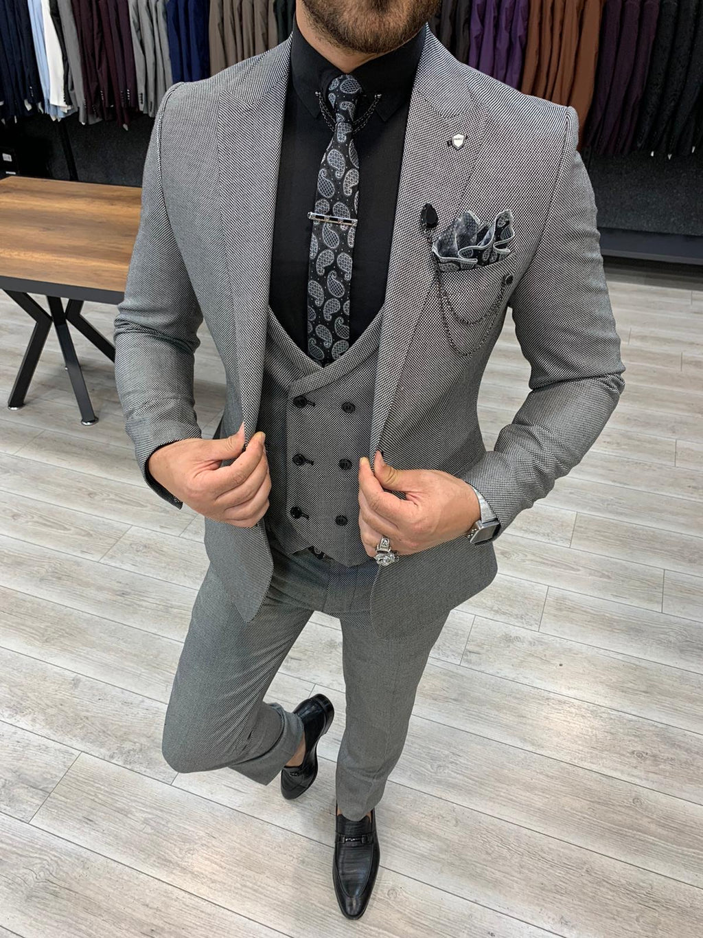 Verona Gray Slim Fit Wool Suit-baagr.myshopify.com-1-BOJONI