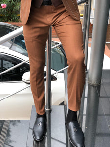 Slim-Fit Striped Suit Vest Camel-baagr.myshopify.com-suit-BOJONI