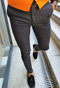 Ardenza Black Slim Fit Cotton Pants-baagr.myshopify.com-Pants-BOJONI