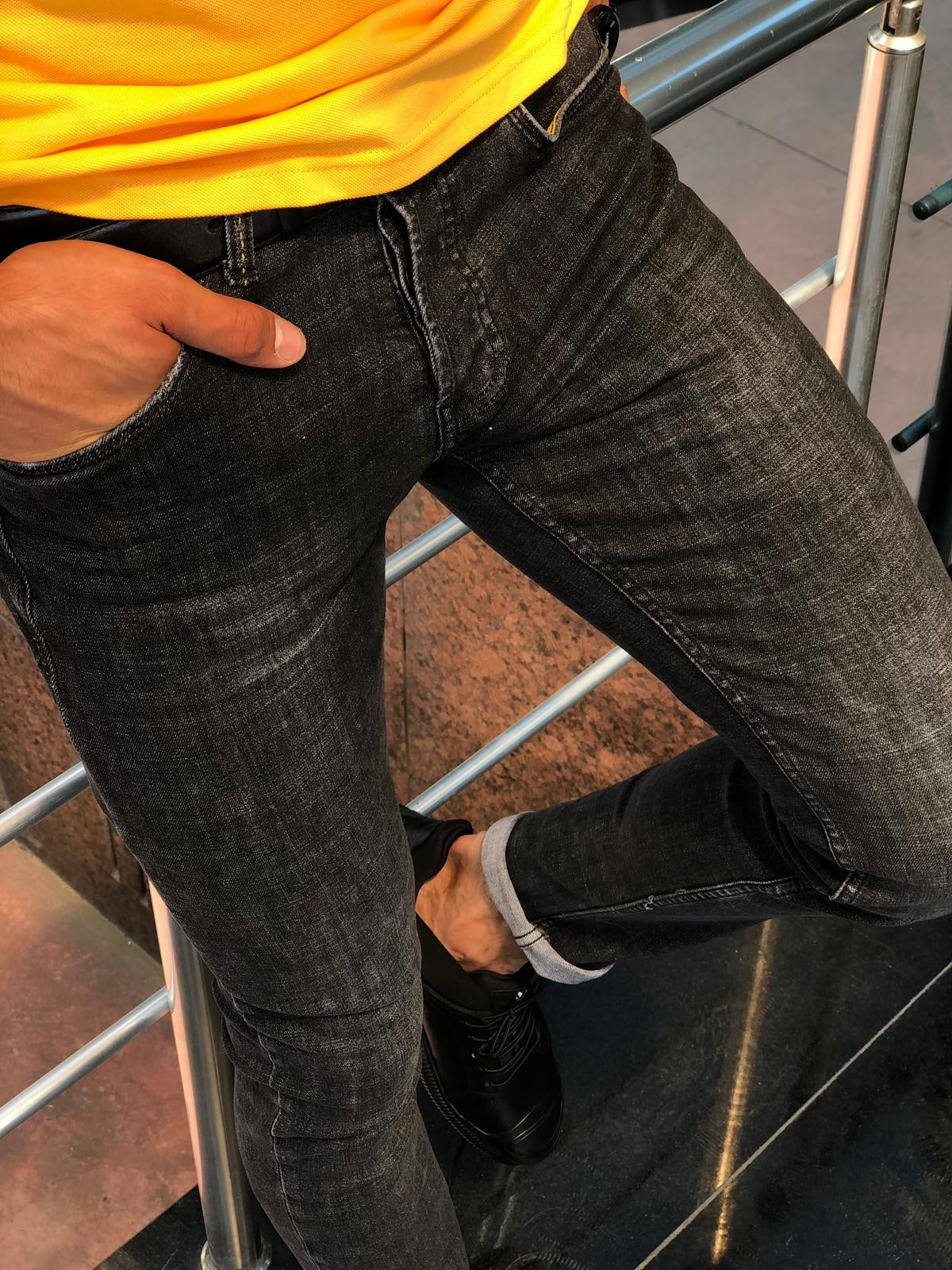 Gari Slim-Fit Jeans Black-baagr.myshopify.com-Pants-BOJONI