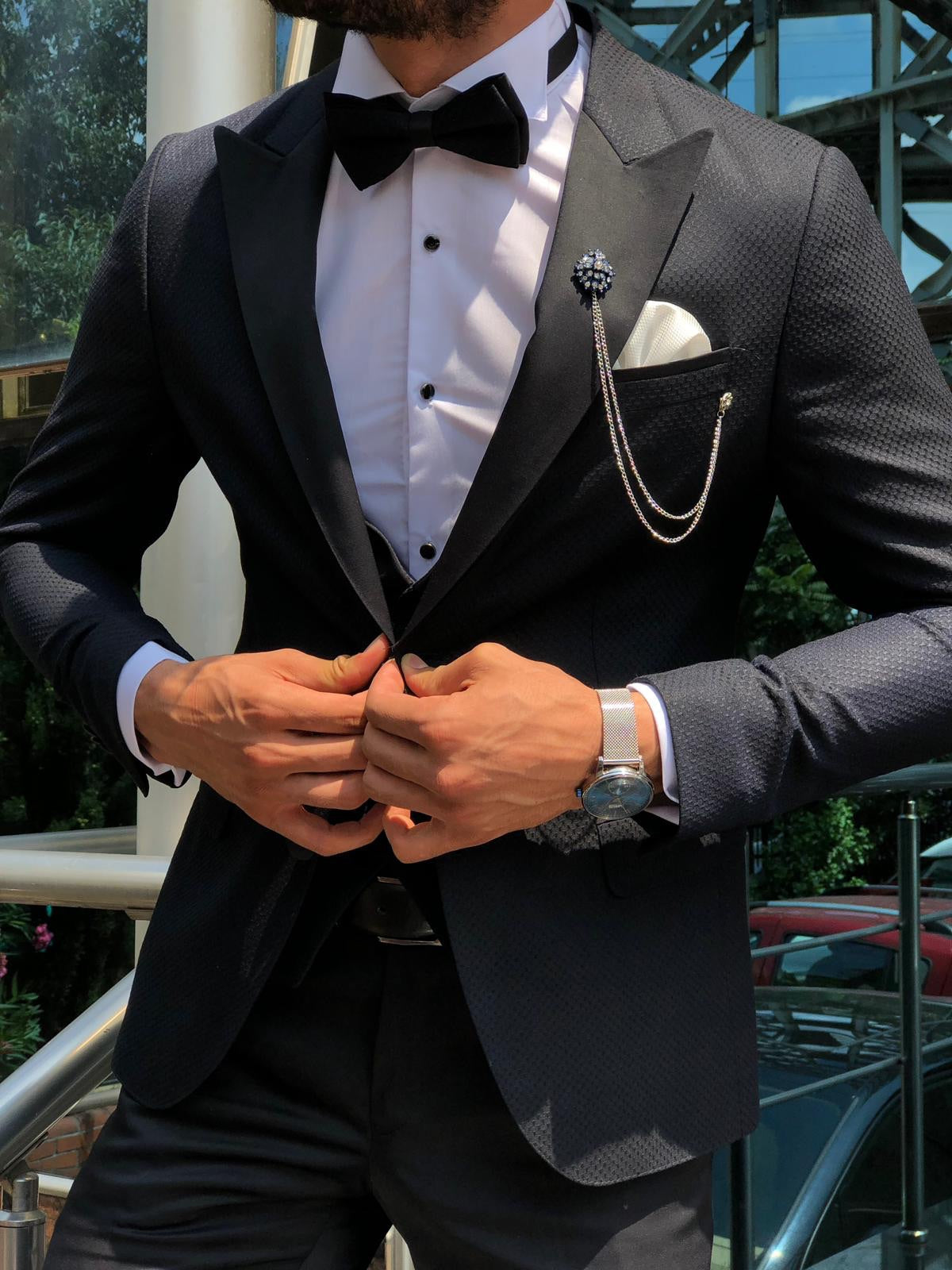 Cristian Slim-Fit Tuxedo Suit Vest Dark Blue-baagr.myshopify.com-suit-BOJONI