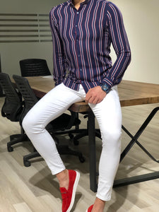 Benso Slim-Fit Striped Shirt (4 Colors)-baagr.myshopify.com-Shirt-BOJONI