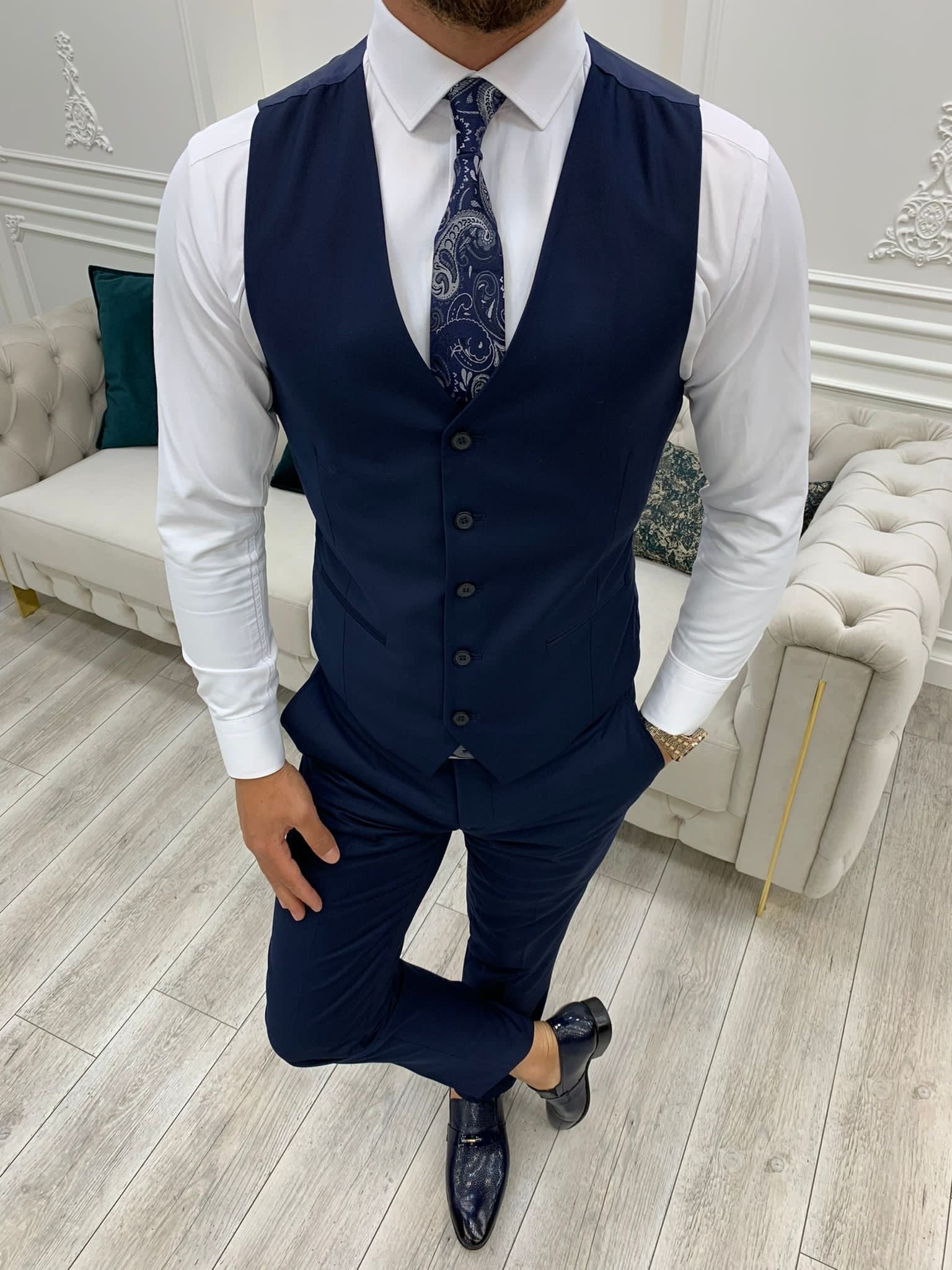 Forenzax Navy Blue Slim Fit Suit-baagr.myshopify.com-1-BOJONI