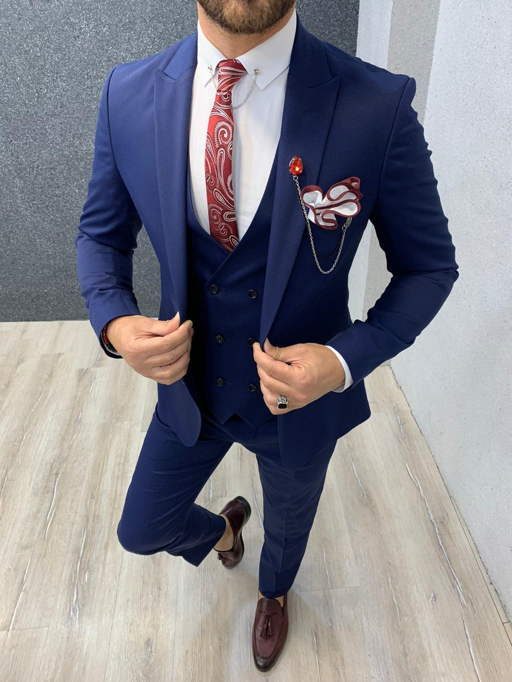 Kan Indigo Slim Fit Wool Suit-baagr.myshopify.com-1-BOJONI