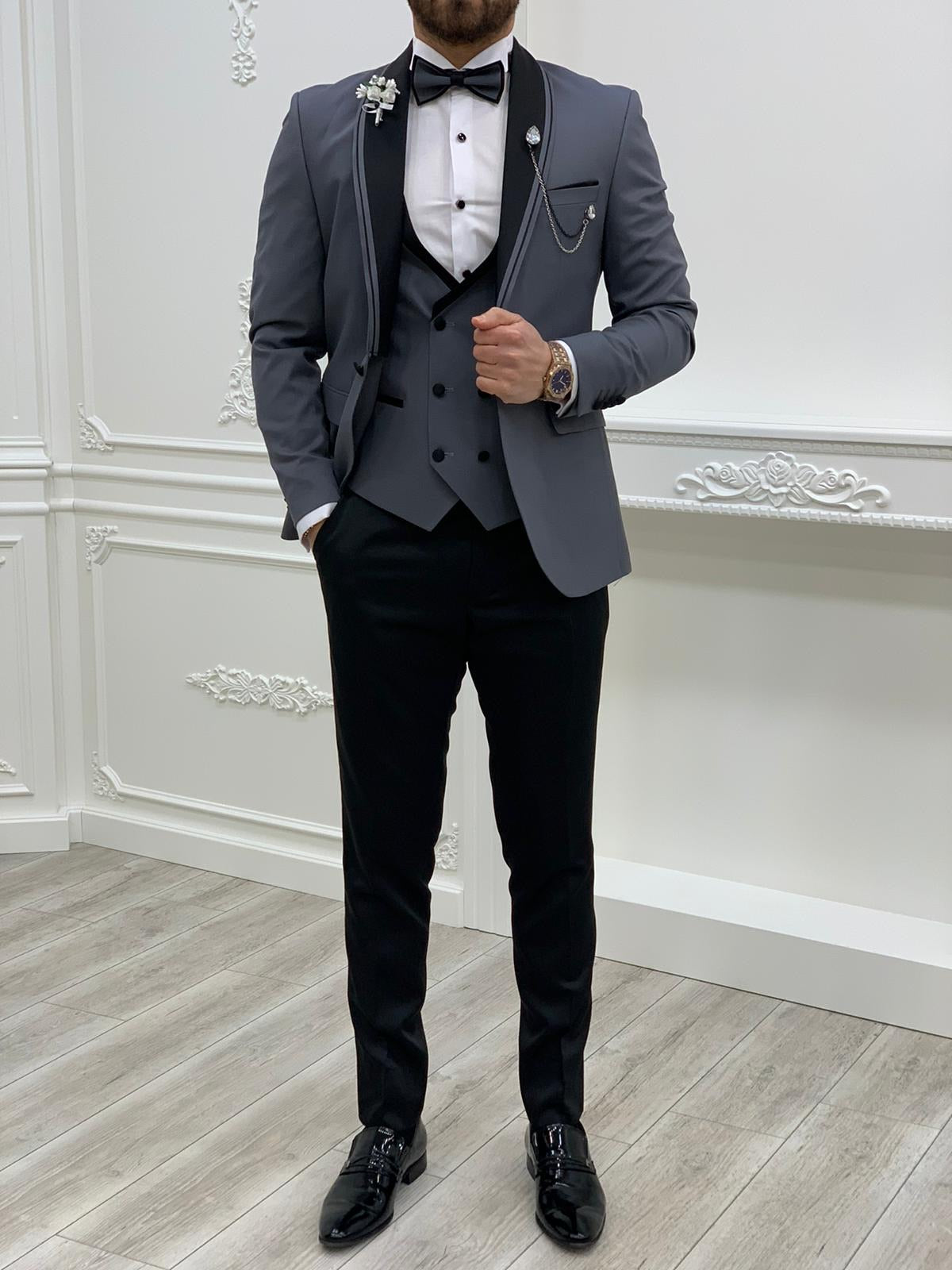 Serra Royal Gray Slim Fit Tuxedo-baagr.myshopify.com-1-BOJONI