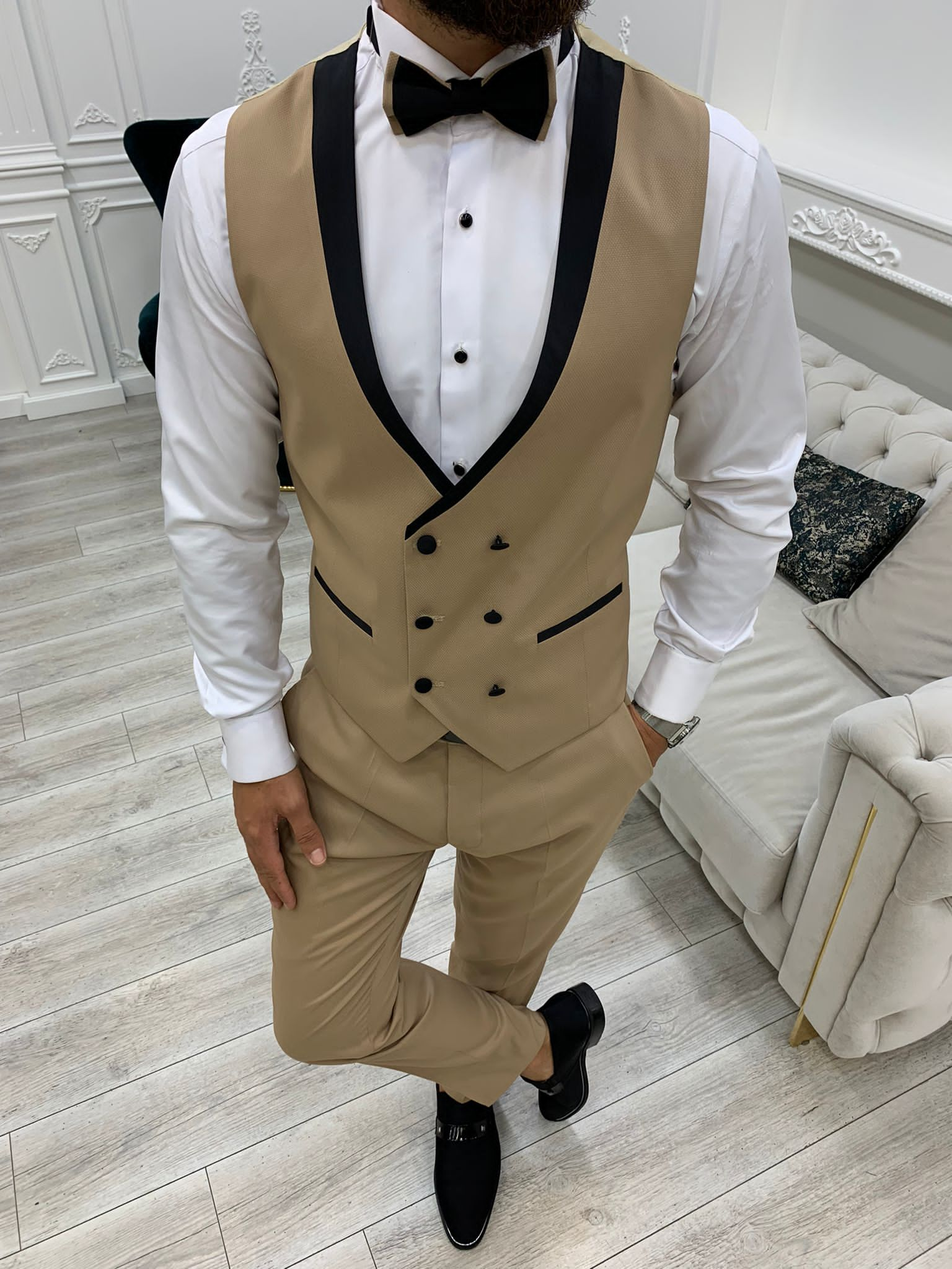 Rocca Dark Cream Slim Fit Tuxedo-baagr.myshopify.com-1-BOJONI