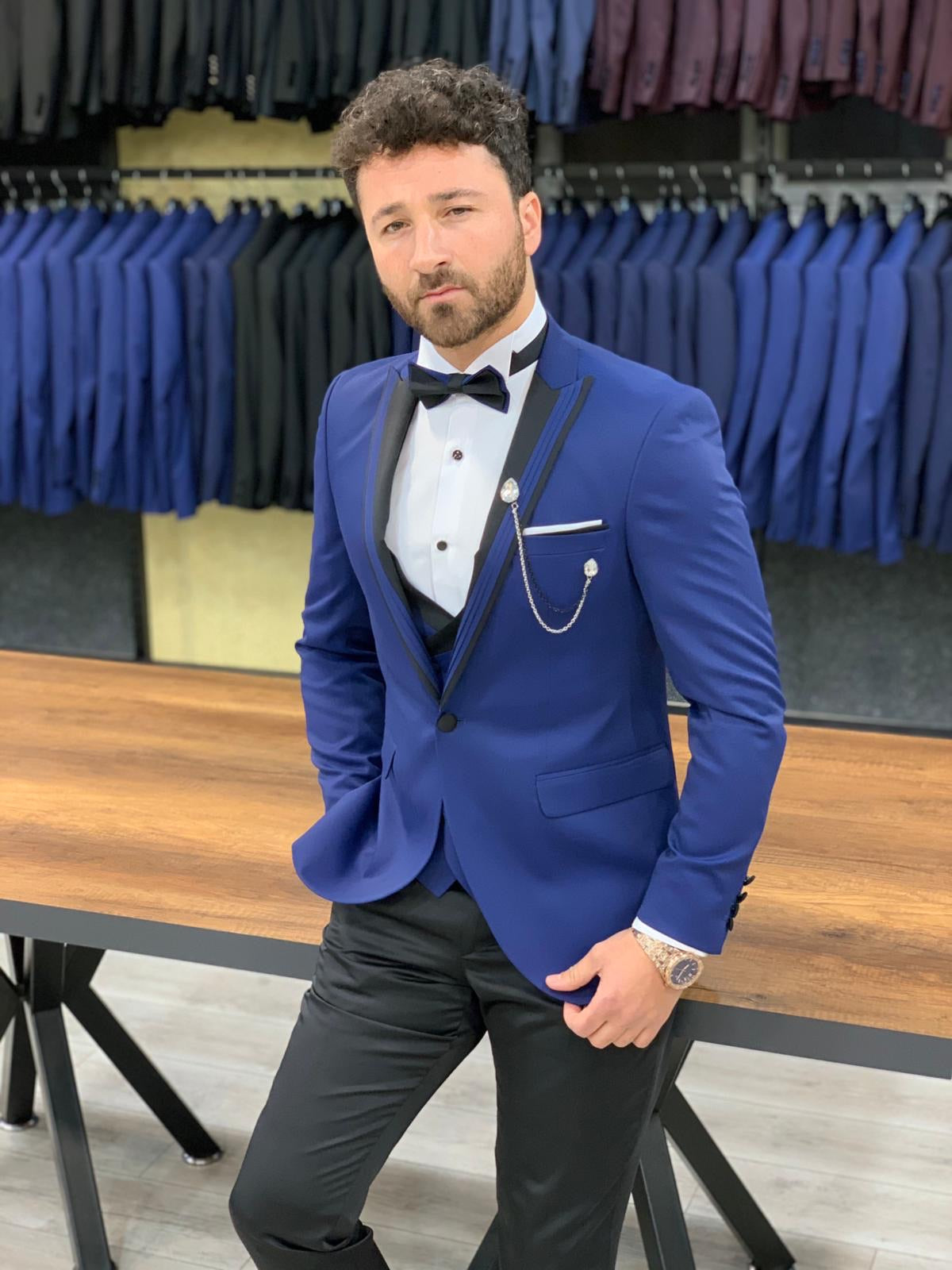 Forenza Royal Slim Fit  Sax Tuxedo-baagr.myshopify.com-1-BOJONI