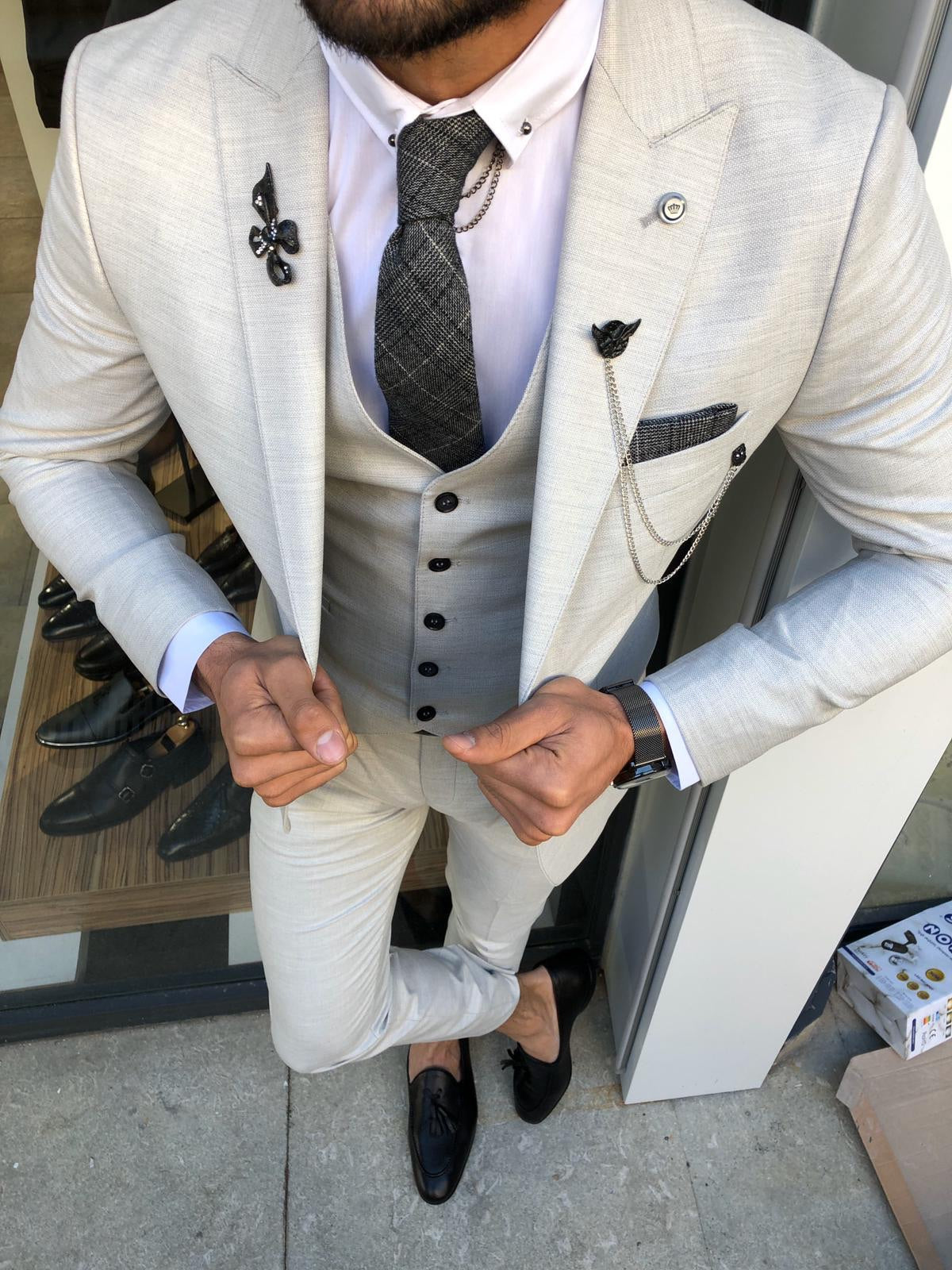 Marc Slim-Fit Suit Vest Gray-baagr.myshopify.com-suit-BOJONI