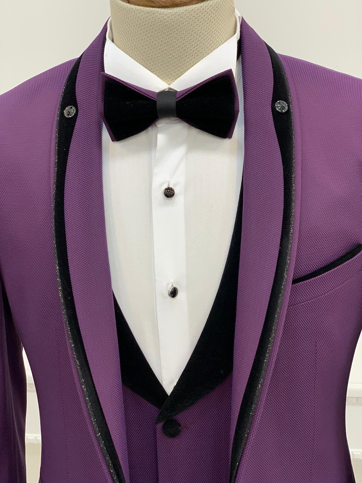 Partoni Royal Purple Slim Fit Tuxedo-baagr.myshopify.com-1-BOJONI