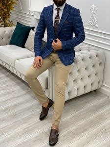 Serra Blue Slim Fit Plaid Suit-baagr.myshopify.com-1-BOJONI