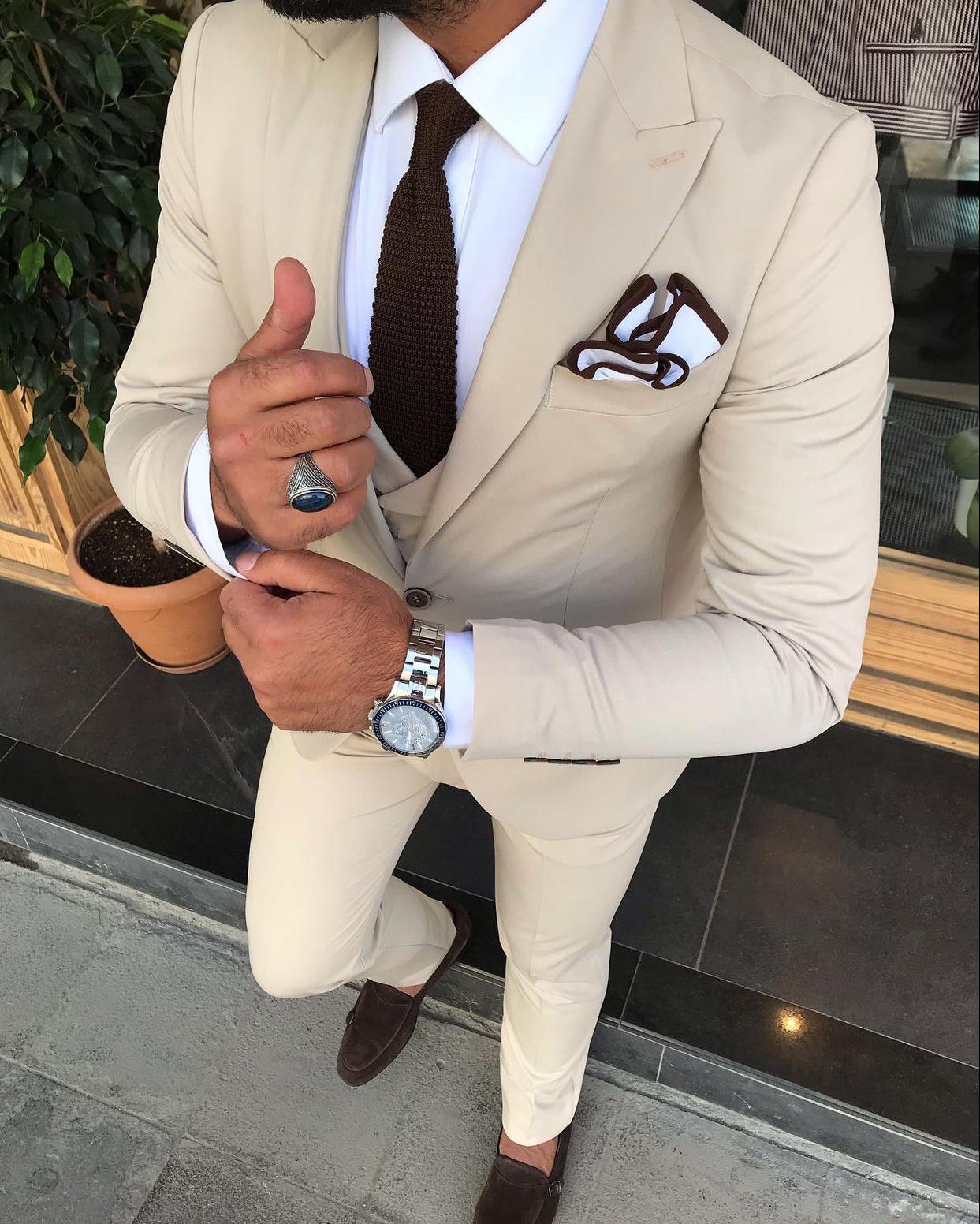 Fenichi Cream Slim Fit Suit-baagr.myshopify.com-3-BOJONI