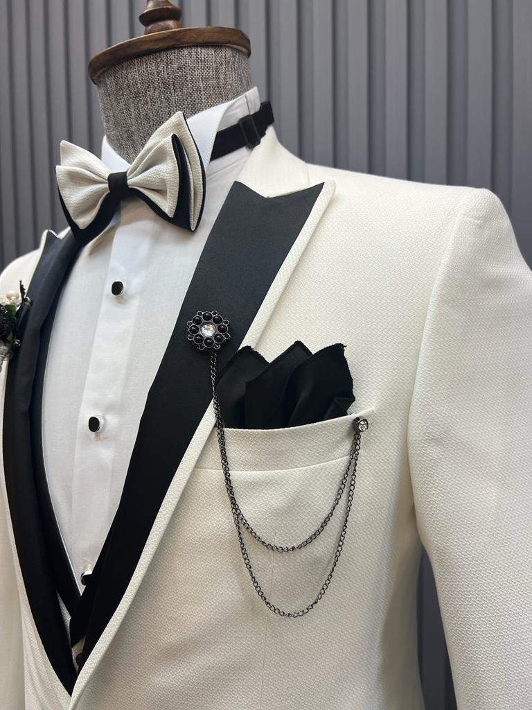 Bojoni Tommy Slim Fit White Tuxedo